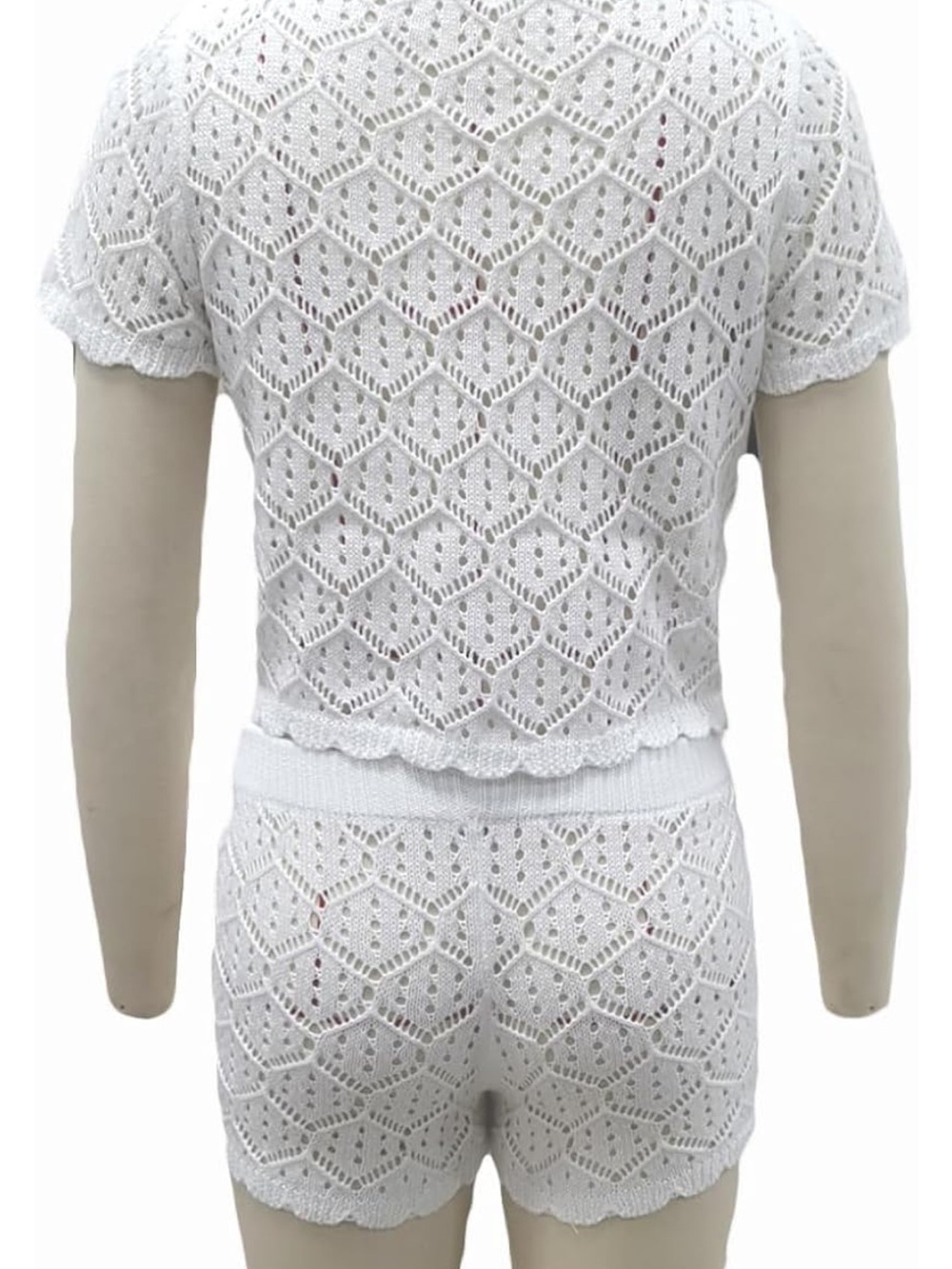 REVOLVE White Crochet Short Sleeve Swim Coverup Set - Picture 8 of 8